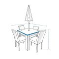 Square/Rectangle Table Chair Set Covers w/ UMBRELLA HOLE