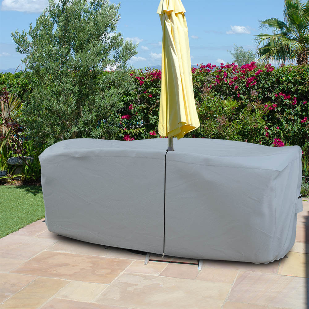 Custom Square/Rectangle Table Chair Set Covers w/ UMBRELLA HOLE