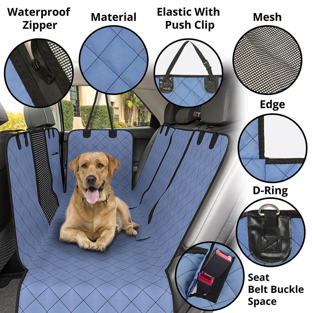 Truck Back Seat Pet Cover For Dogs, XXL Dog Hammock For Truck With Zipper Side Flap, Waterproof