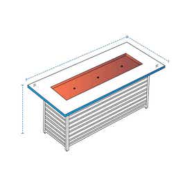 product photo of Slatted Base Rectangular Fire Pit Custom Covers
