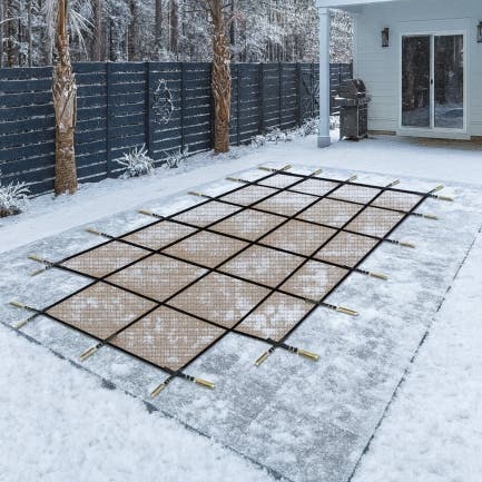 Rectangular Pool Cover - Center Steps