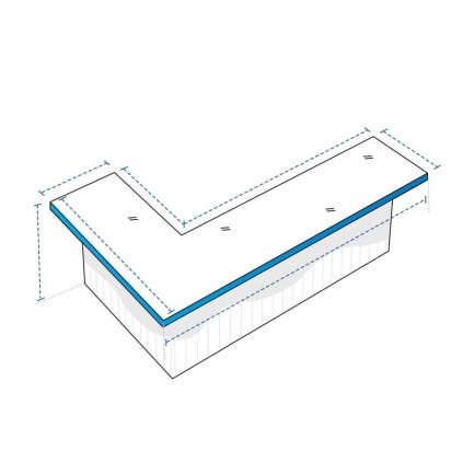 L Shape Outdoor Bar Island Custom Covers - Design 1