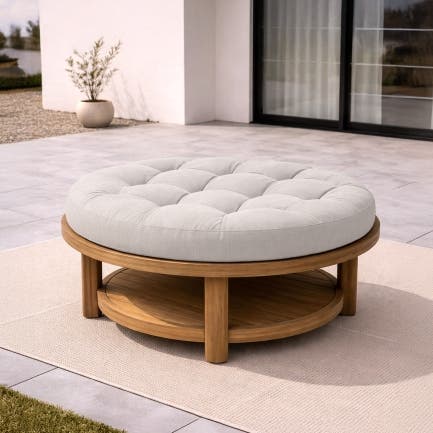 Ottoman Round/Circle Tufted Cushion